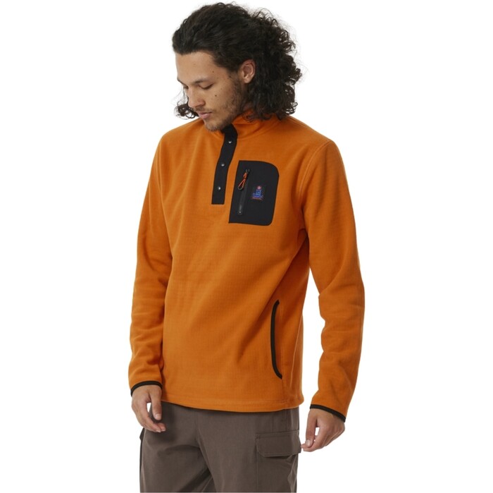 2024 Rip Curl Mnner Suche Polar Fleece Crew 05QMFL - Orange Amber